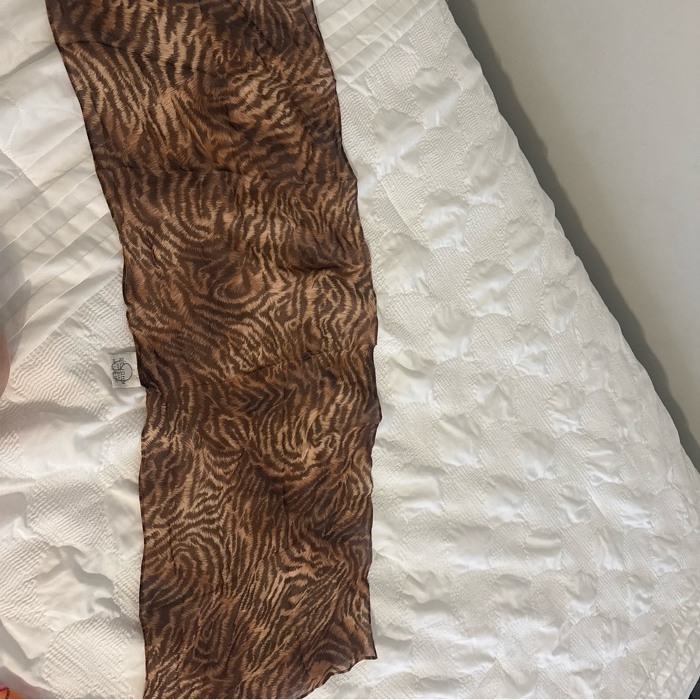 St. John Vintage Brown Animal Print Scarf